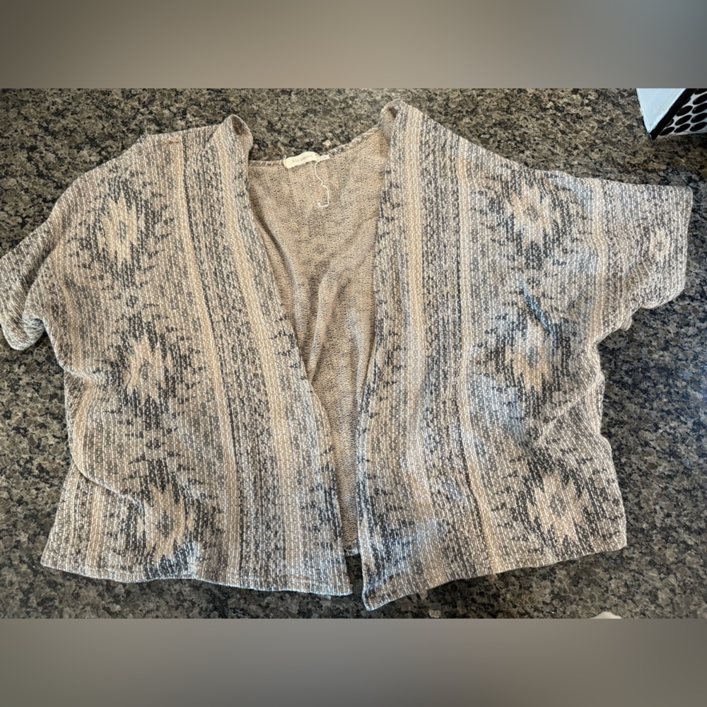 Tan and Cream Knit Cardigan